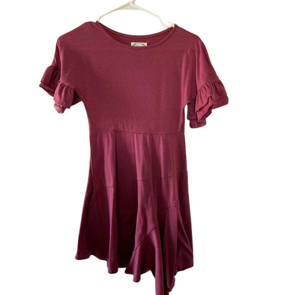 EUC Girls Joyfolie Rose Color Asymmetrical Dress sz 8